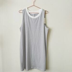 A New Day black cream white stripe sleeveless tank top dress